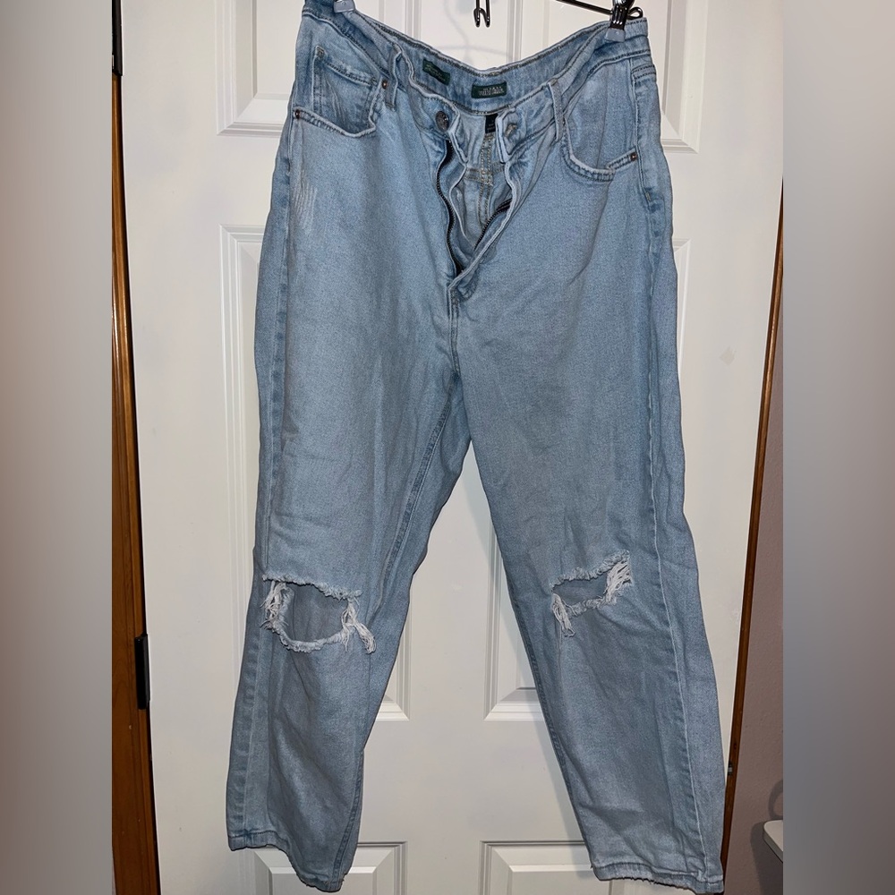 Wild Fable Super High Rise Tapered Jeans Blue
